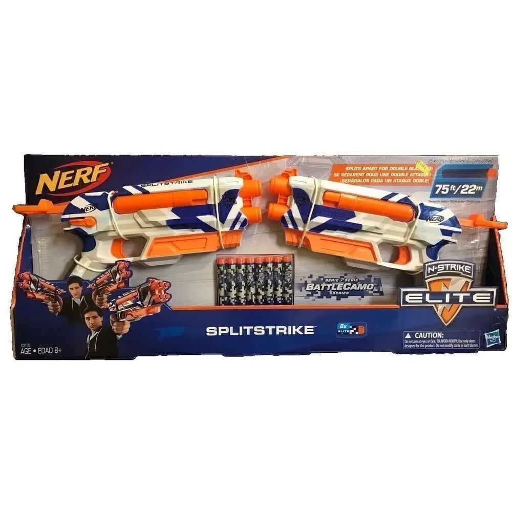 NERF N-STRIKE ELITE SPLITSTRIKE  - 2 PACK GUNS WITH 75 DART REFILL PACK